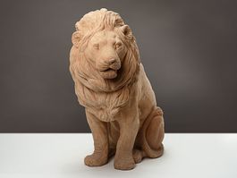 Grosse Löwen Statue aus Ton für Garten oder Terrasse!