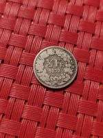 uralte 50rappen silber münze von 1875