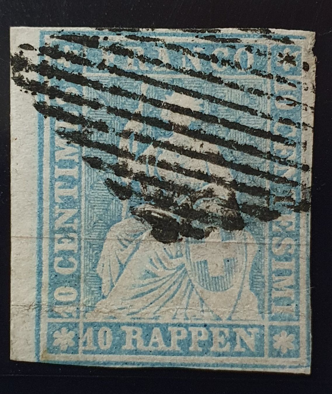 Alle Briefmarken: vollrandige Strubel 23B2m - mit Prüfungs-Befund – Gebraucht aus Kreuzlingen von Rschweiz1