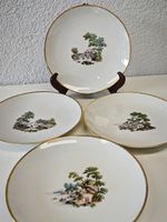 4x Sammler Teller Handbemalt Porzellan 1958 signiert