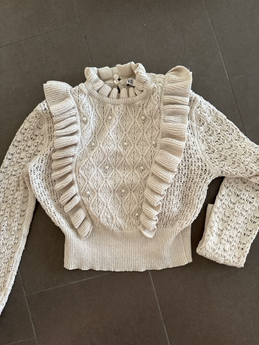 Zara Pulls & Sweat-shirts: Damen Pullover ZARA Creme Grösse M mit Perlen – D'occasion à Zug par a.marryl