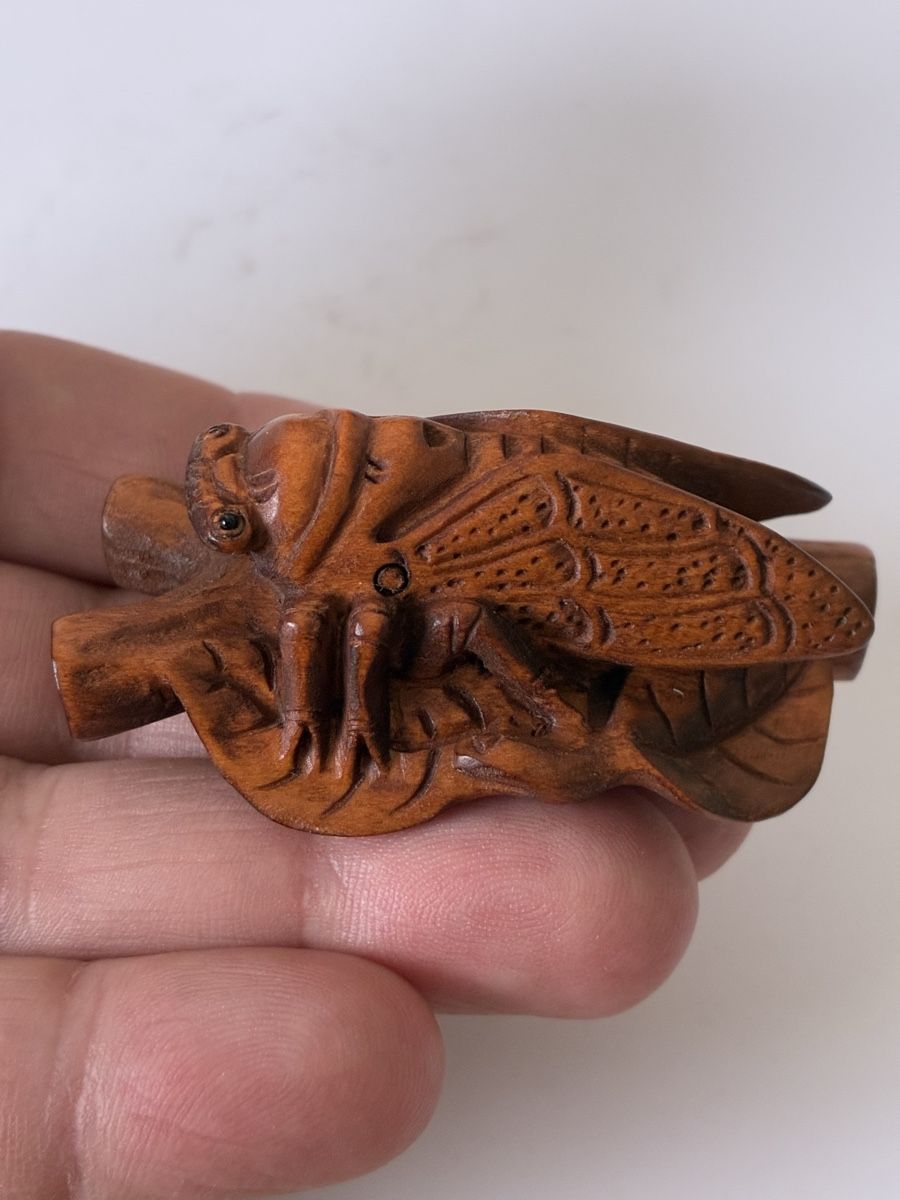 Statuette: Japon netsuke en bois de buis objet traditionnel – Usato da St-Aubin-Sauges venduto da asianart 5