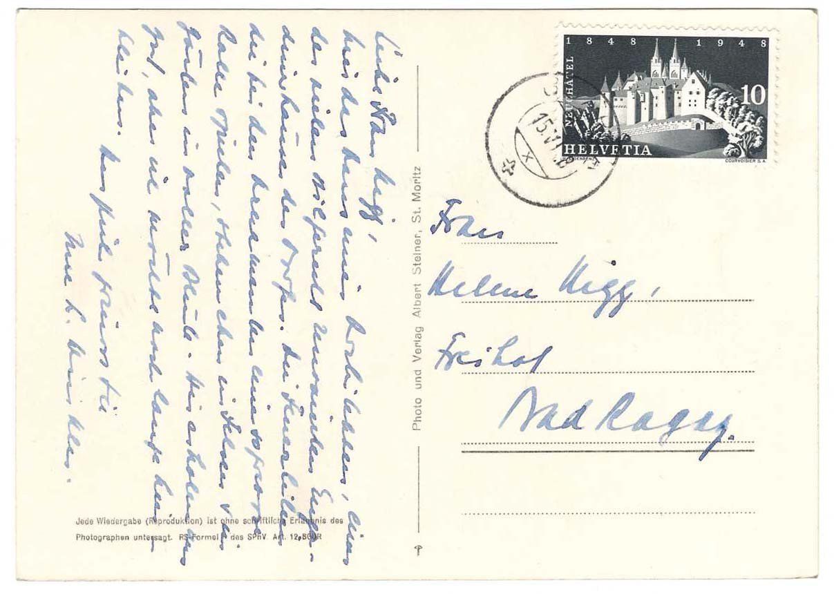 Cartoline postali: Ansichtskarte GUARDA Haus Könz – Usato da Heerbrugg venduto da Swissphila 1