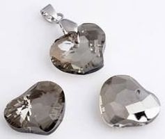 Herz Luxus gebogen black diamond 19x16mm