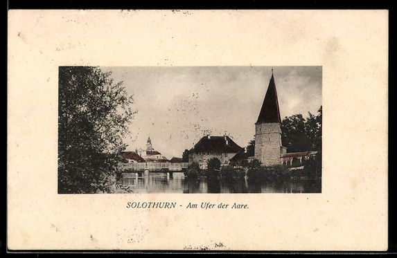 Cartoline postali: AK Solothurn, Am Ufer der Aare – Usato da Berlin venduto da bartko-reher