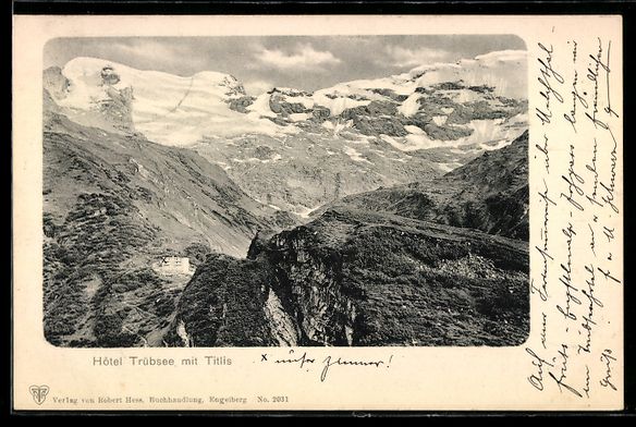 Cartoline postali: AK Trübsee, Hotel Trübsee mit Titlis – Usato da Berlin venduto da bartko-reher