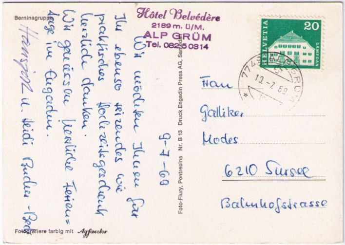 Cartoline postali: Berninagruppe – Usato da Binningen venduto da Mountainrider 1