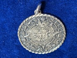 Azteken Kalender Anhänger Silber 925 Mexiko gebraucht