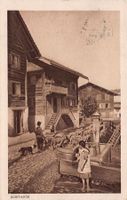 Schiers, Dorfpartie mit Ziegen, gelaufen 1917