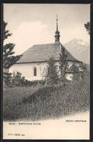 Spiez, Katholische Kirche mit Berggipfel