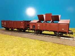 2 x Roco __ Klappdeckelwagen mit offenem Güterwagen _ OVP H0