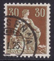 SBK-Nr. 110 (Helvetia mit Schwert 1908) gestempelt