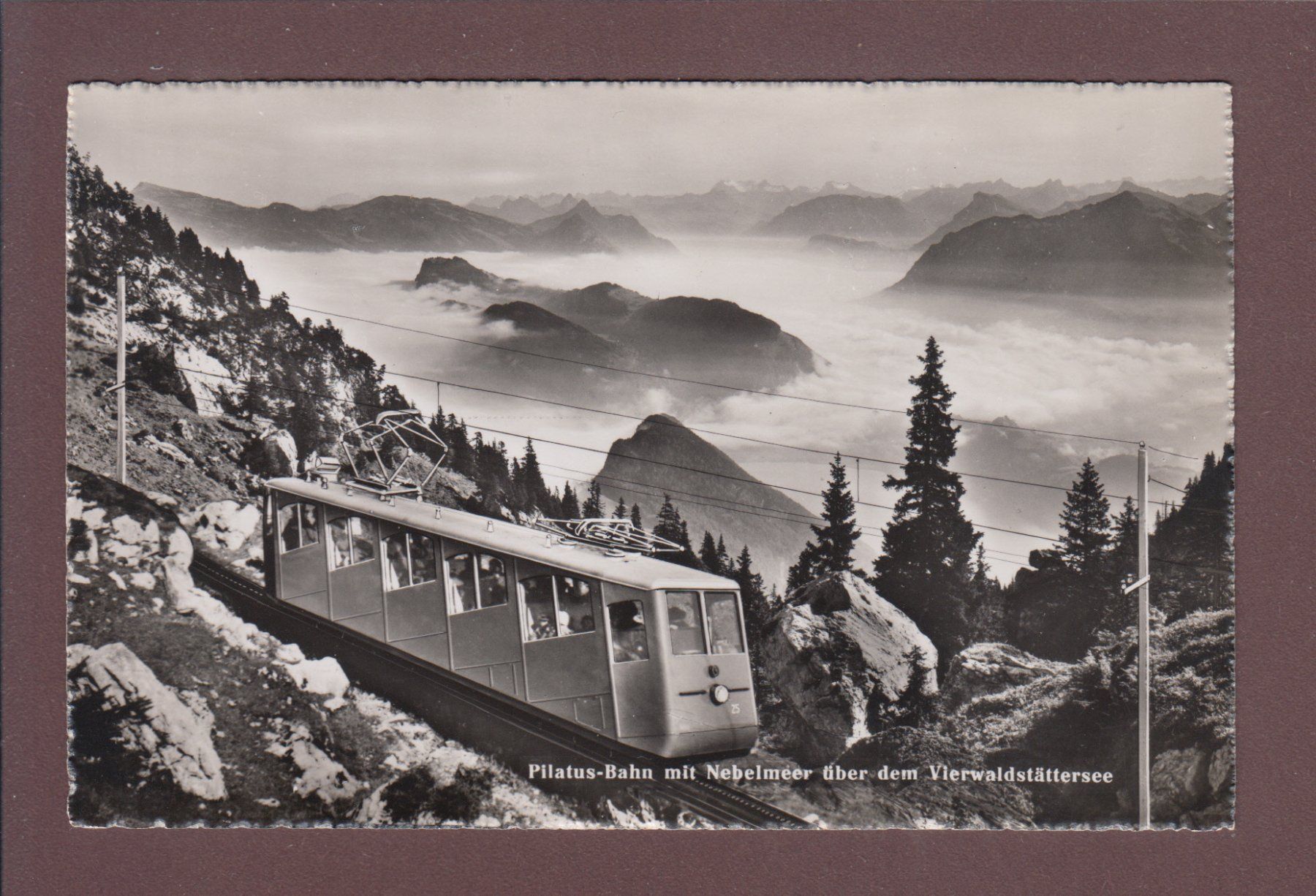 Cartoline postali: PILATUS-BAHN - Nebelmeer – Usato da Pully venduto da nicecards