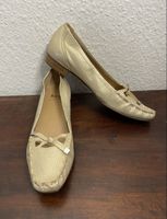 NEU Högl Slipper Schuhe Leder gold Grösse 4,5 / 37,5