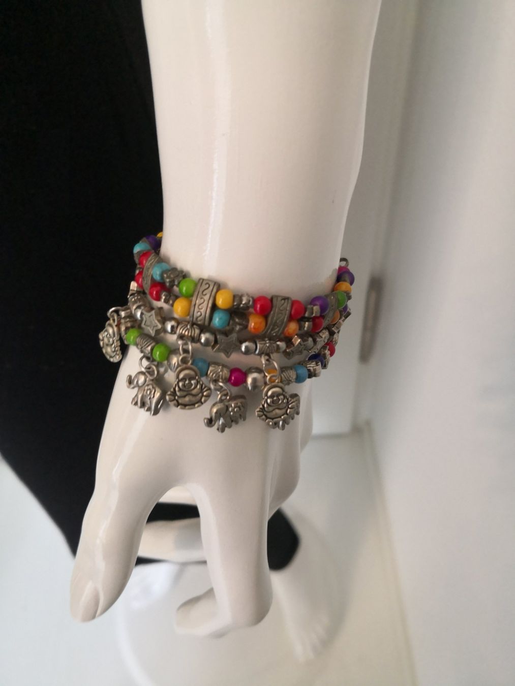 Armbänder & -reifen: 🤩BOHO-CHIC 3 ETHNO ARMBÄNDER MIT PERLEN & AMULETTEN NEU – Neu (gemäss Beschreibung) aus Olten von Naja-Twins-Twins 2