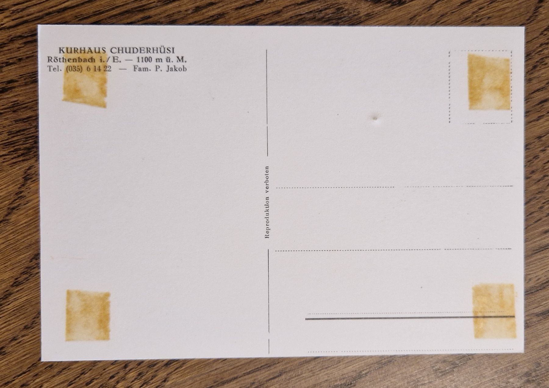 Cartoline postali: Kurhaus Chuderhüsli, Röthenbach i. E. – Usato da Ebikon venduto da Donar50 1