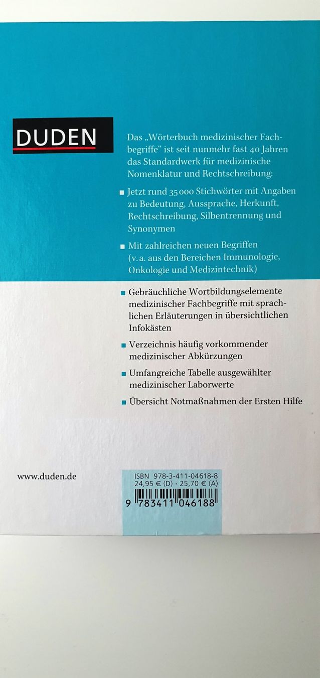 Bücher: DUDEN Wörterbuch medizinischer Fachbegriffe – Gebraucht aus Hettlingen von Freak50 2