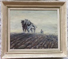 Rudolf Weber (1877-1944) - Öl auf Leinwand - Zweigespann