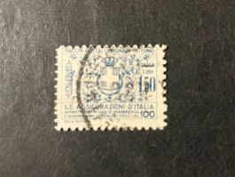 Italien, Versicherung, 1927, 10c blau gestempelt, KP EUR 120