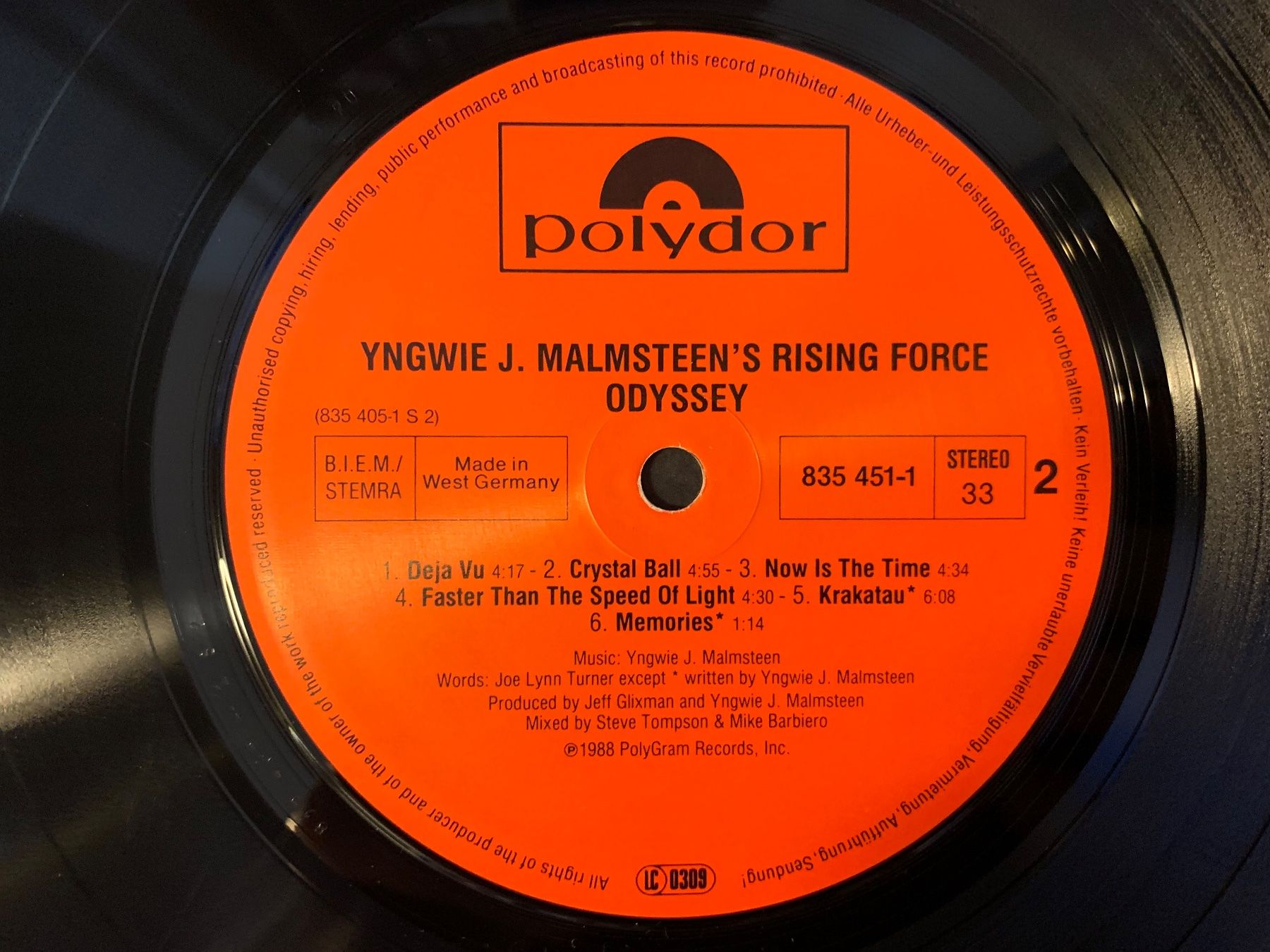 Dischi in vinile: Yngwie Malmsteen's Rising Force - Odyssey – Usato da Aesch BL venduto da BlueMusicRecords 5