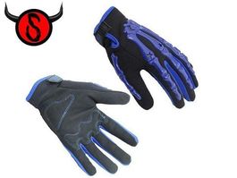 Motorradhandschuhe – Skelett (Blau) [M]