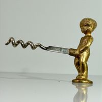 Tire-bouchon garçon bronze doré et acier inoxydable