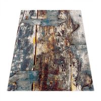 -60% 🖤 Teppich Multicolor Holz Optik Wohnzimmer NEU