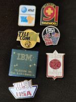 Anciens pins Telecom 1991+1995 IBM 1970 DX contest etc..