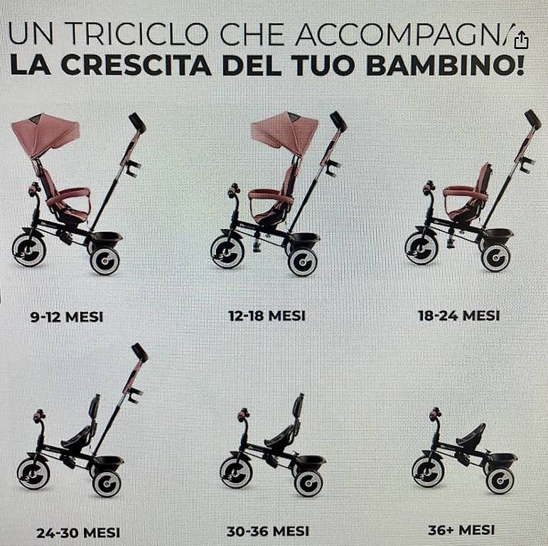 Veicoli per bambini: Triciclo evolutivo rosa  – Usato da Camorino venduto da giu_spa89 3