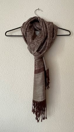 MARIONNAUD Schal Foulard Pareo 200x70cm Braun Seide