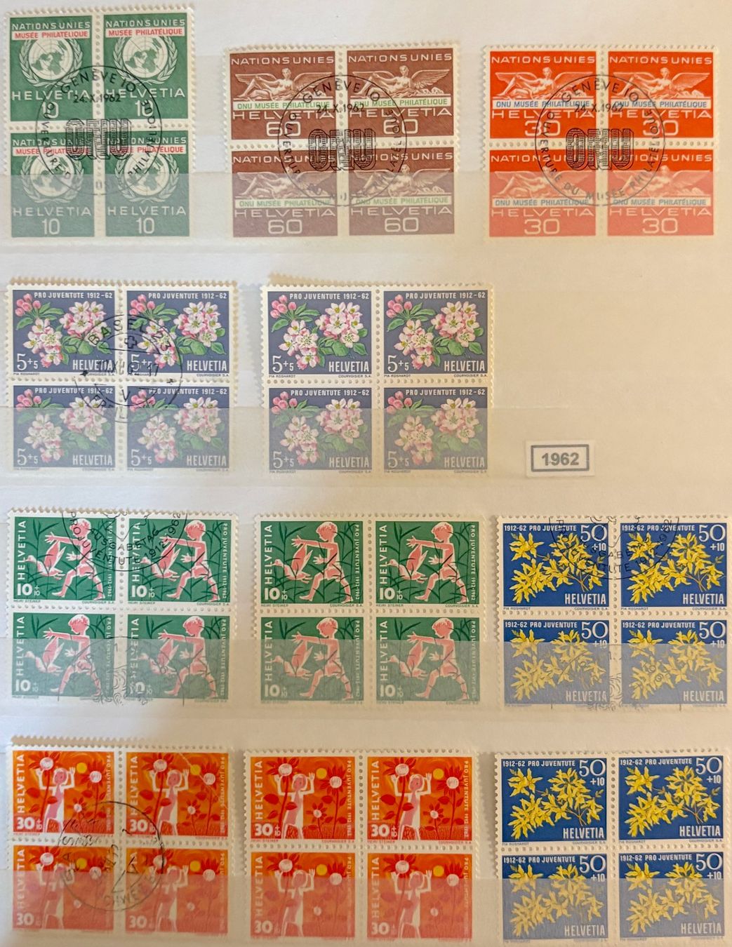 Tutti i francobolli: Timbres suisses 1962 Par 4 – Usato da Lausanne venduto da Cabessa