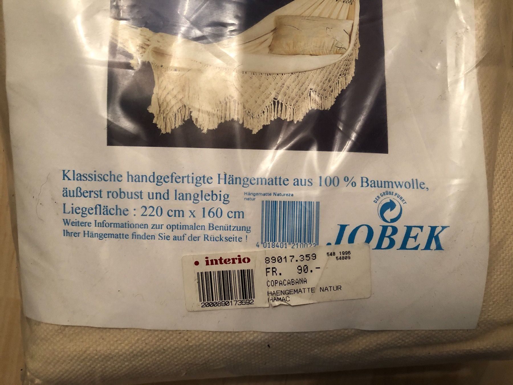 Hängematten: Hängematte COPACABANA.Neu.100% Baumwolle – Neu und originalverpackt aus Wald ZH von mlnt 5