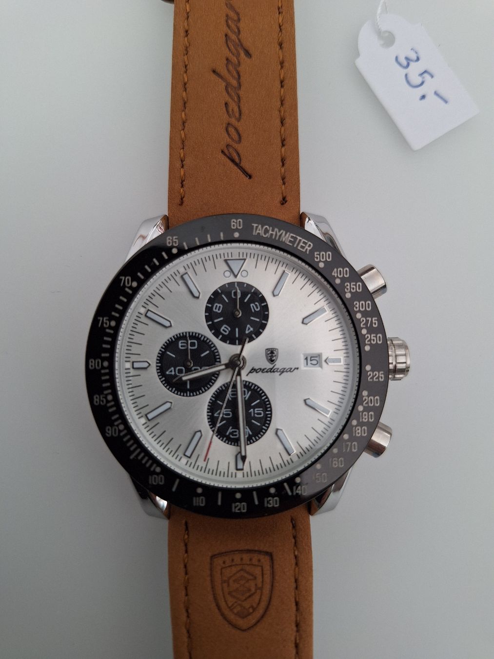 Uhren: Poedagar Herrenuhr Chronograph Lederarmband – Neu und originalverpackt aus Münchenbuchsee von Salezm 2