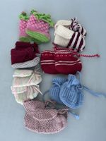 Hand knitted baby booties set of 9 size newborn used