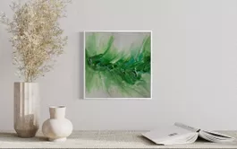 30x30cm Bild grün "Grasglitzern"