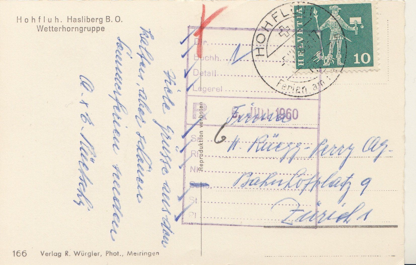 Cartoline postali: Hohfluh Hasliberg – Usato da Flaach venduto da Monisoldshop 1
