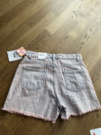 Girls Pink Denim Shorts , size 170,New!