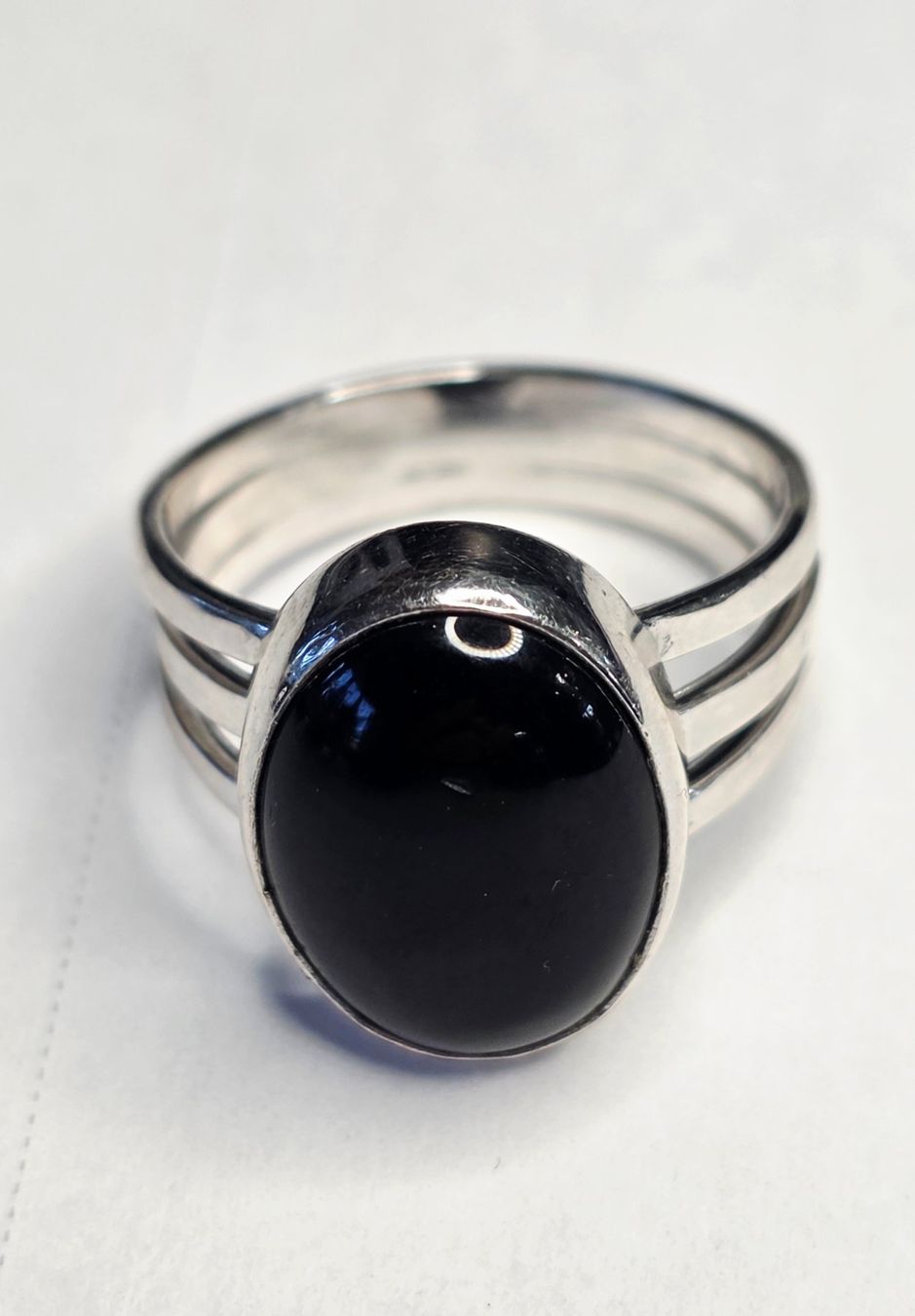 Onyx Bagues: Black Onyx Solitaire Fingerring – Neuf (Voir description) à Zürich par benedikt12 1