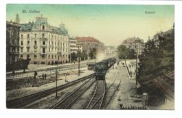 St. Gallen - Stadt - Einfahrt Dampfzug Bahnhof - 1903
