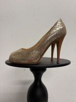 Giuseppe Zanotti Pumps Gold Gr. 37.5 Python Optik 11cm Leder