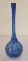 Mundgeblasene Vase, Glasvase blau mit Goldflocken
