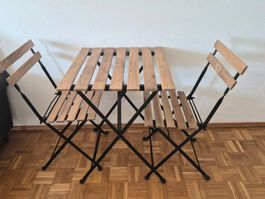 Ikea Balkontisch und 2 Stühle