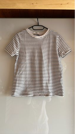 T-Shirt Zara gestreift weiss schwarz kurzarm