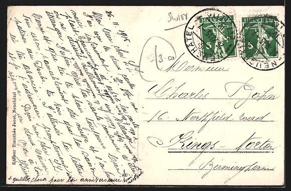Cartes postales: AK Valangin, Une échappée, 1915 – D'occasion à Berlin par bartko-reher 1
