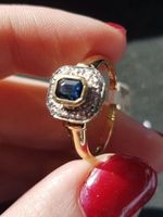 Moderner 18 Kt. Goldring mit 6 Diamanten