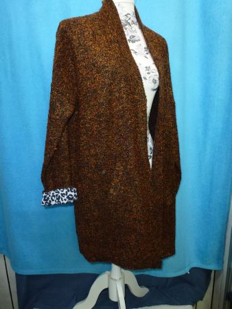 STRICKMANTEL ROSTFARBEN GR 46 OHNE VERSCHLUSS NEU ETIKETT