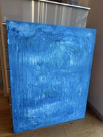 Schweizer Kunst Abstrakt Aqua Blau 100x80cm