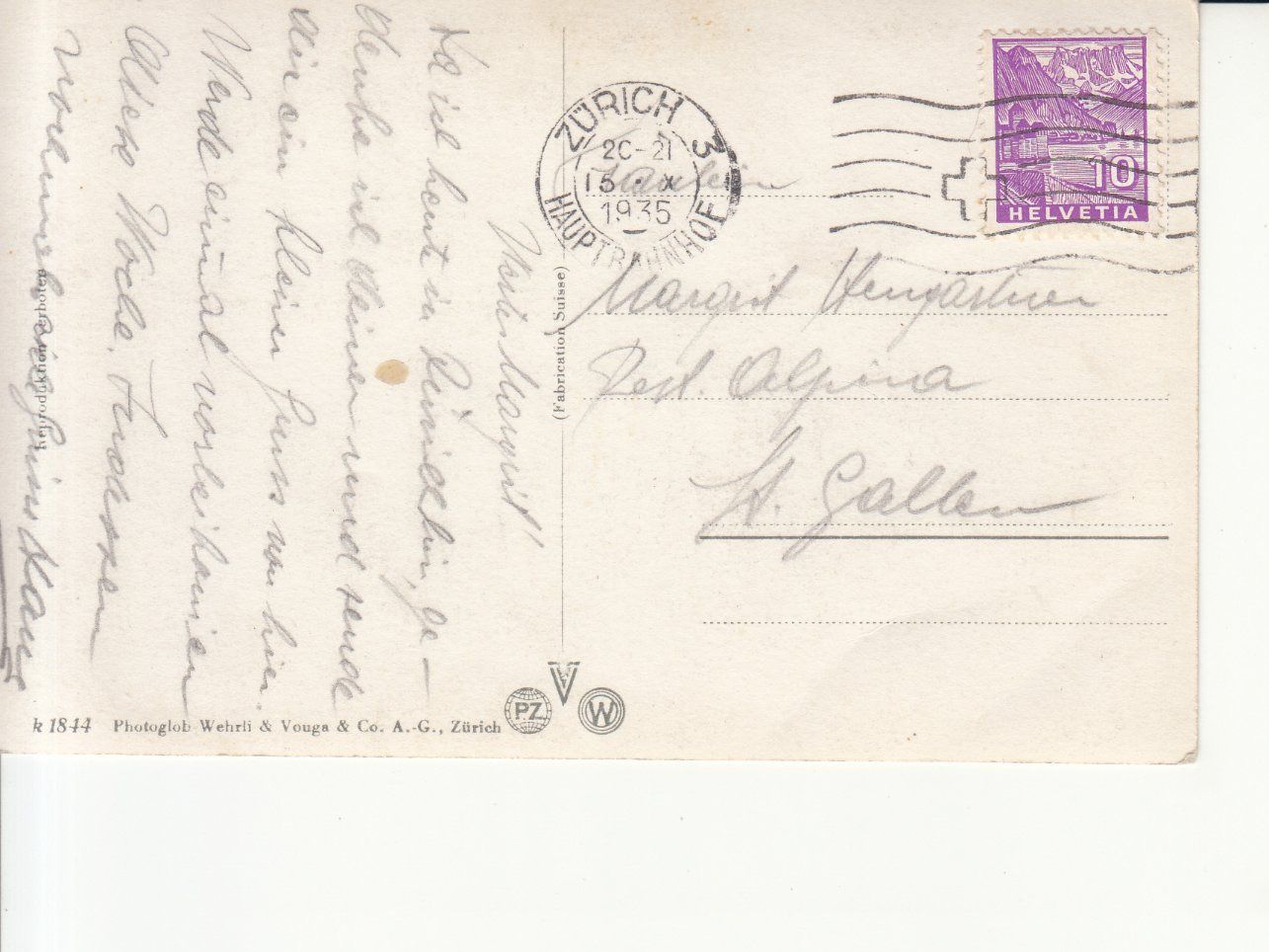 Cartoline postali: Zürich 1935 – Usato da Bürglen TG venduto da StampGraf 1