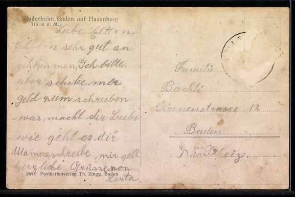 Cartes postales: AK Widen, Kinderheim Baden auf Hasenberg – D'occasion à Berlin par bartko-reher 1