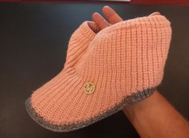 Rosa gestrickte Mütze Winter - Casquette rose tricoté Hiver